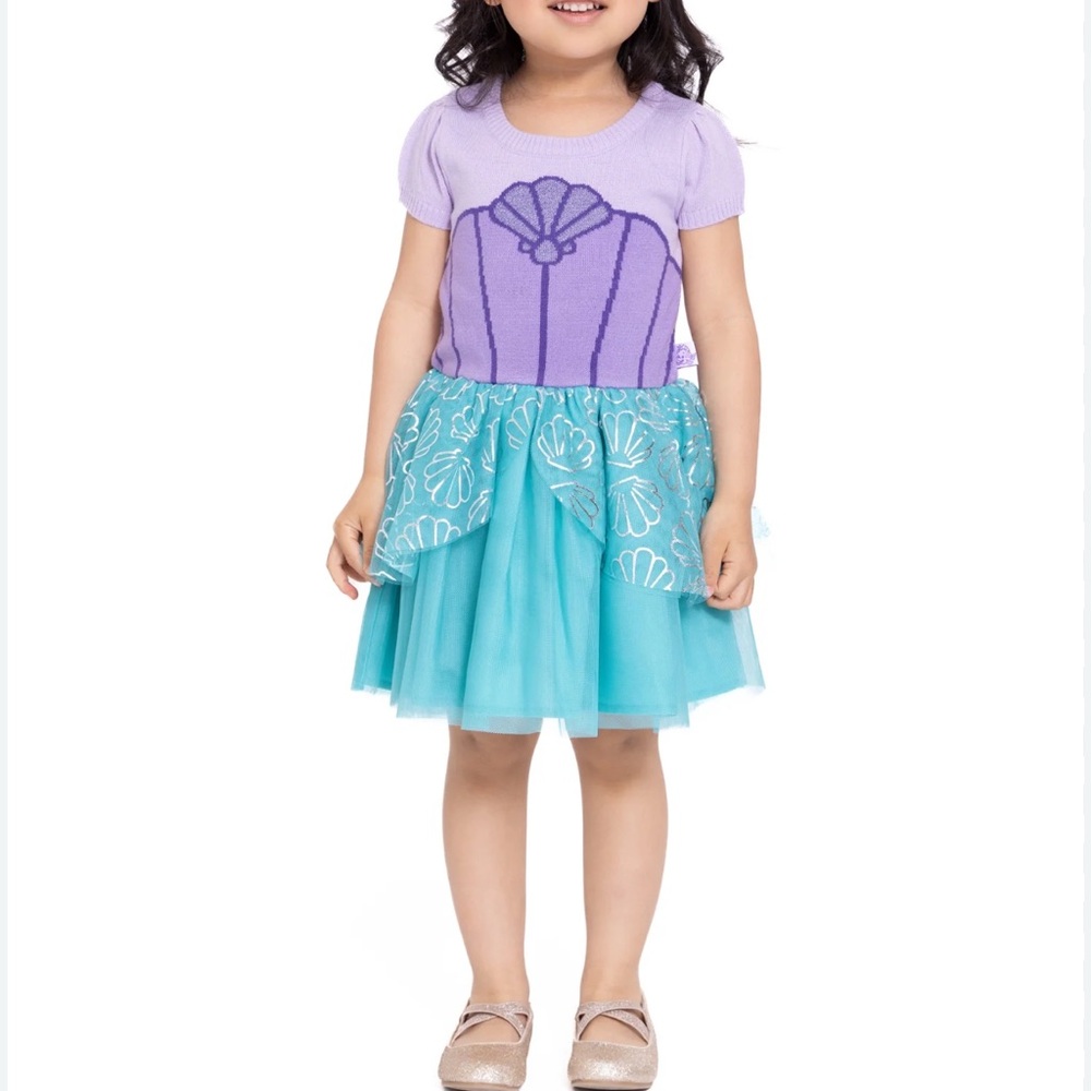 Disney Princess Girls Ariel Cosplay Pastel lilac dress sizeā S 6/6X